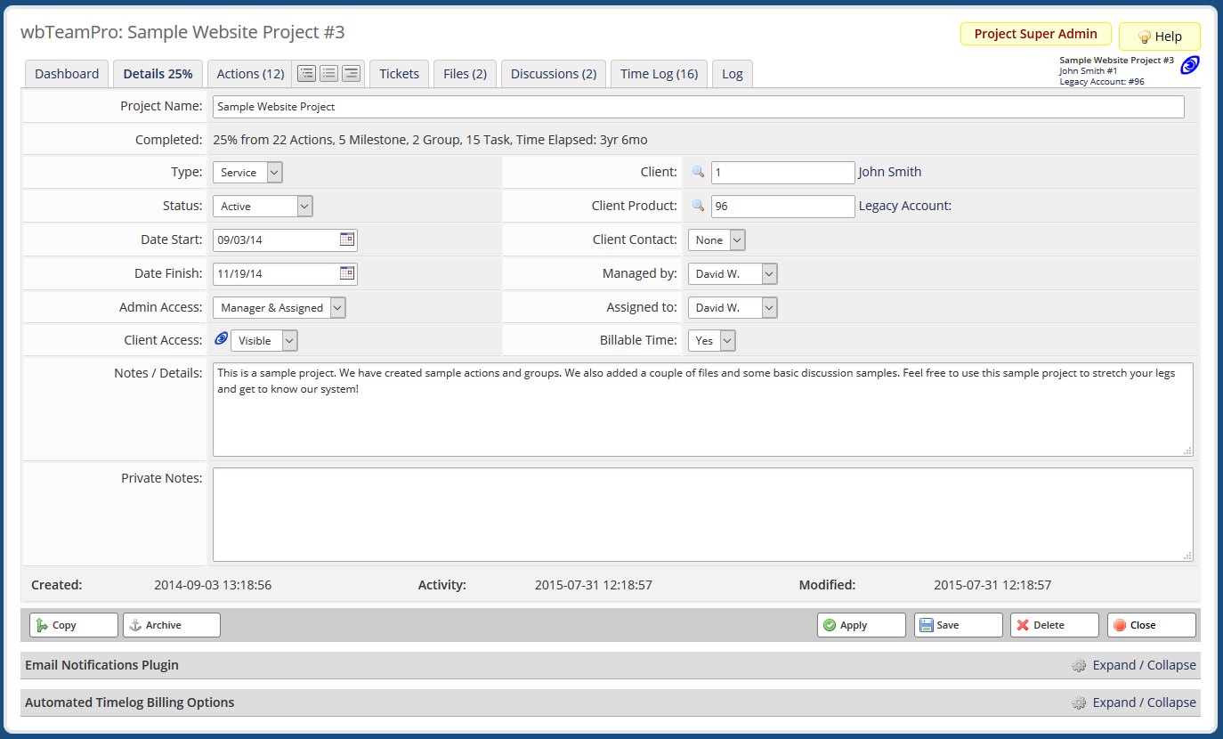 Project Edit