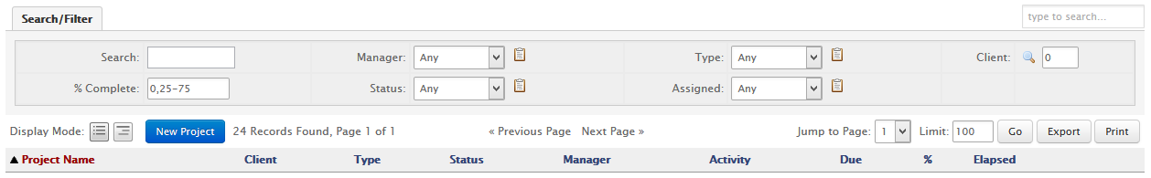 Page Navigation Header