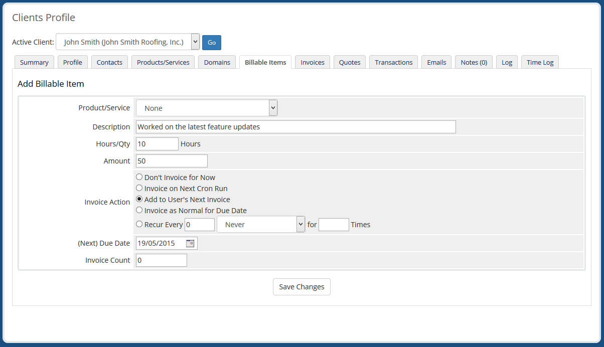 Administrator Client Profile Integration