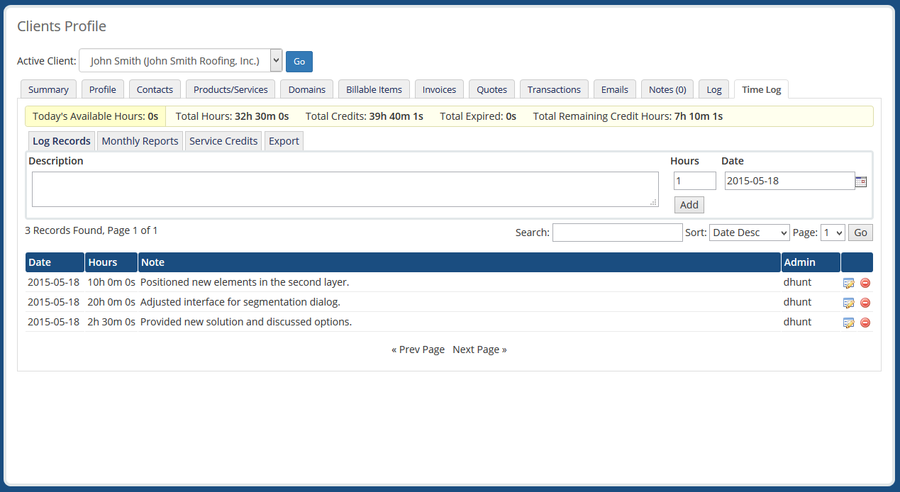Administrator Client Profile Integration
