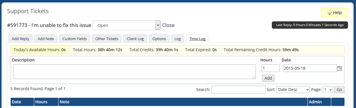Administrator Support Ticket Integration